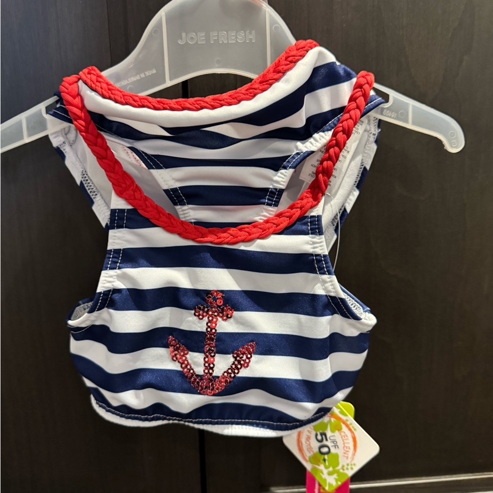 Joe Fresh Navy and White bathing suit